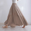 A line High Waist Cotton Linen Maxi Skirt
