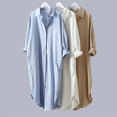 Cotton Women Blouse Shirt Dress