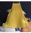 Vintage Pleated Midi Long Skirt
