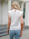 Elegant White Lace Stitching Sleeveless Top