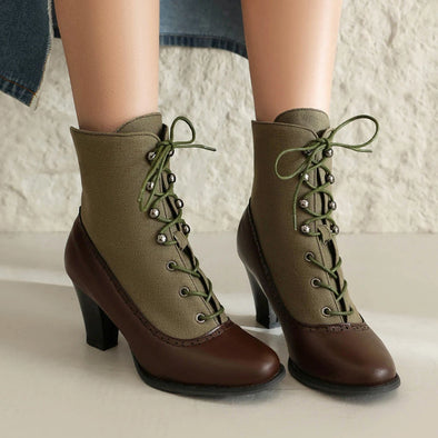 Victorian Round Toe Ankle Bootie