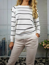 Long Sleeve Striped Pullover Women Sweater