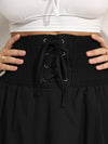 Solid Lace Up Skirt