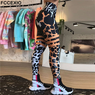 Leopard Stripe 3D Print Leggings