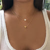 Sweet Double Layers Imitation Pearls Heart-shaped Pendant Necklace