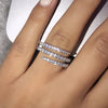 3 Round Silver Color Ring with Bling Zircon Stone
