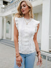 Elegant White Lace Stitching Sleeveless Top