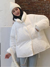 Winter Solid Down Jacket Coat With Pockets