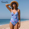 Scalloped Cross Back One-piece Swimsuit