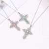 Summer Gemstone Cross Necklace