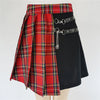 Plaid Side Slit Bodycon Mini Skirt